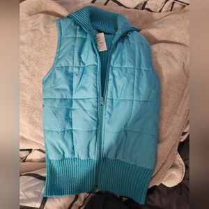 Women's Rue 21 Blue Sleeveless Full Zip Puffer Vest‎ Small Lightweight!!